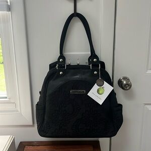Petunia Pickle Bottom Central Park North Stop Embossed Satchel Diaper Bag,NWT